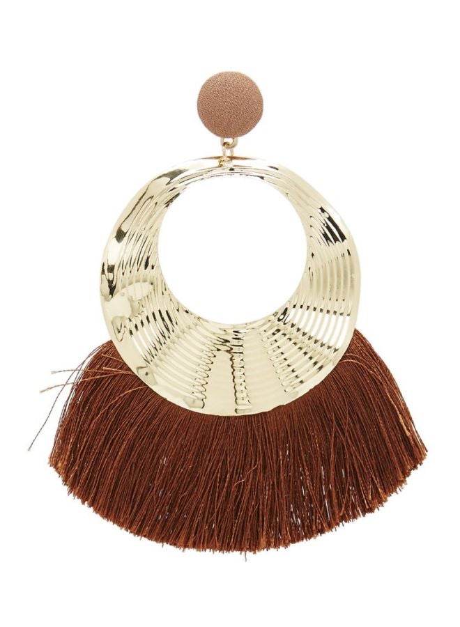 YUEJIN Exquisite Round Design Tassel Earrings - Image 2