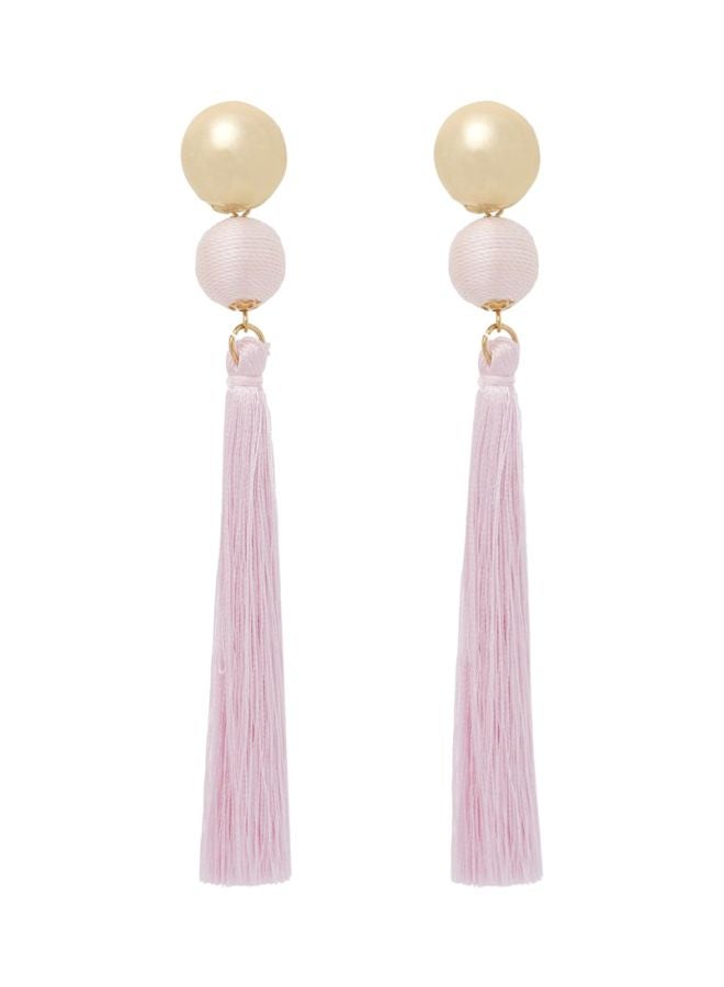 YUEJIN - Thread Tassel Design Dangle Earrings - Image 1