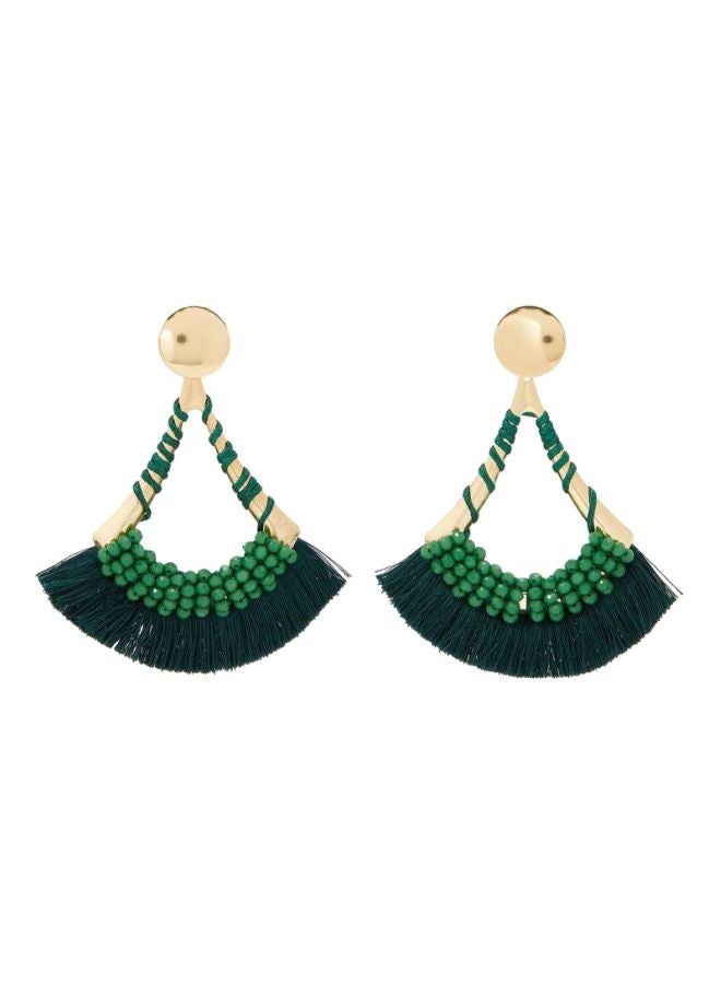 YUEJIN Exquisite Triangle Design Tassel Earrings - Image 1