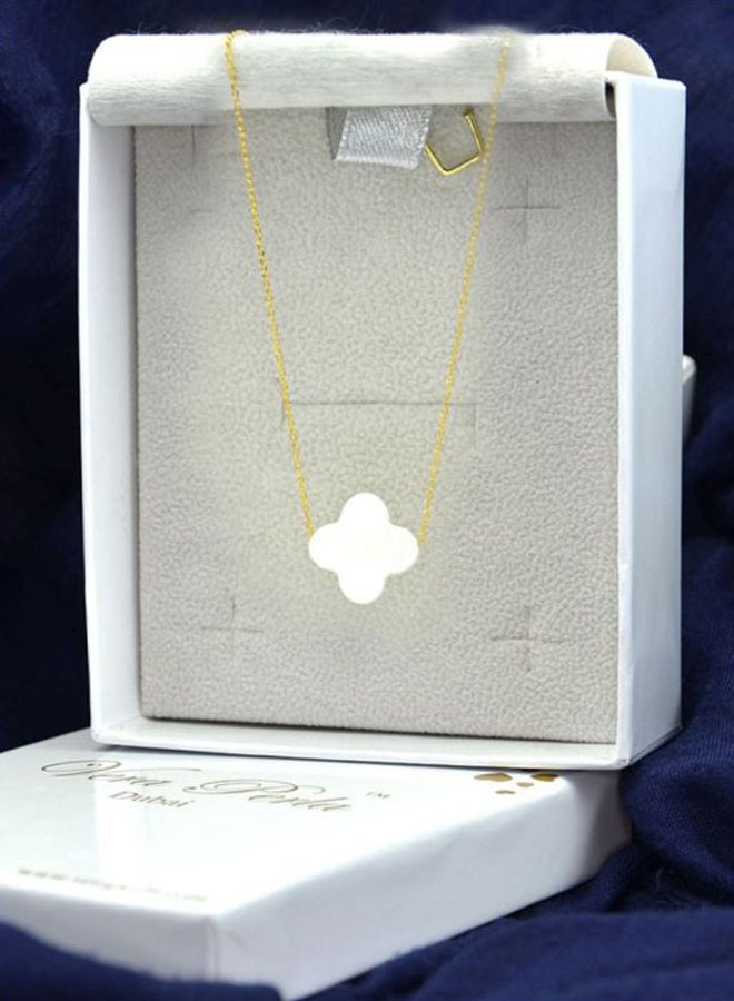 Vera Perla - 10K Gold Flower Design Mother Of Pearl Pendant Necklace - Image 1