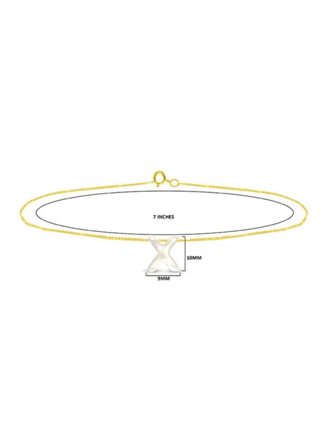 Vera Perla - 18K Gold X Letter Mother Of Pearl Chain Bracelet - Image 1