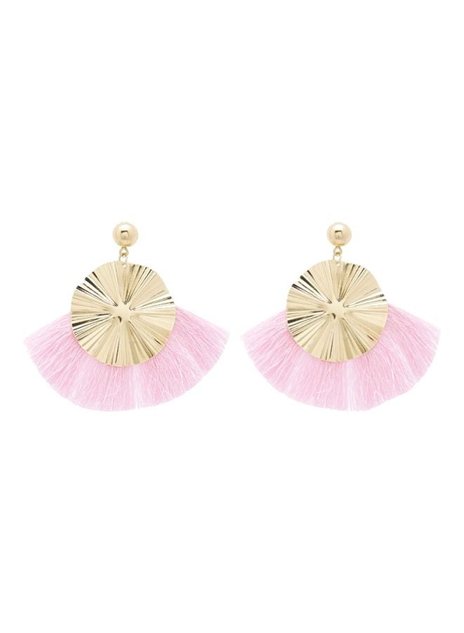 YUEJIN - Round Tassel Design Earrings - Image 1