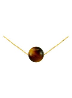 18K Gold Tiger Eye Necklace
