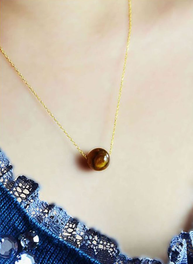 Vera Perla - 18K Gold Tiger Eye Necklace - Image 1