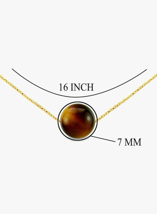 Vera Perla - 18K Gold Tiger Eye Necklace - Image 1