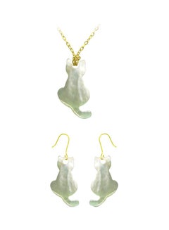 2-Piece 18 Karat Pearl Studded Jewellery Set