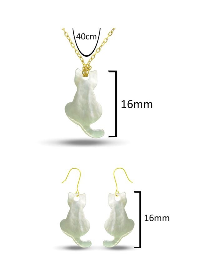 Vera Perla - 2-Piece 18 Karat Pearl Studded Jewellery Set - Image 1
