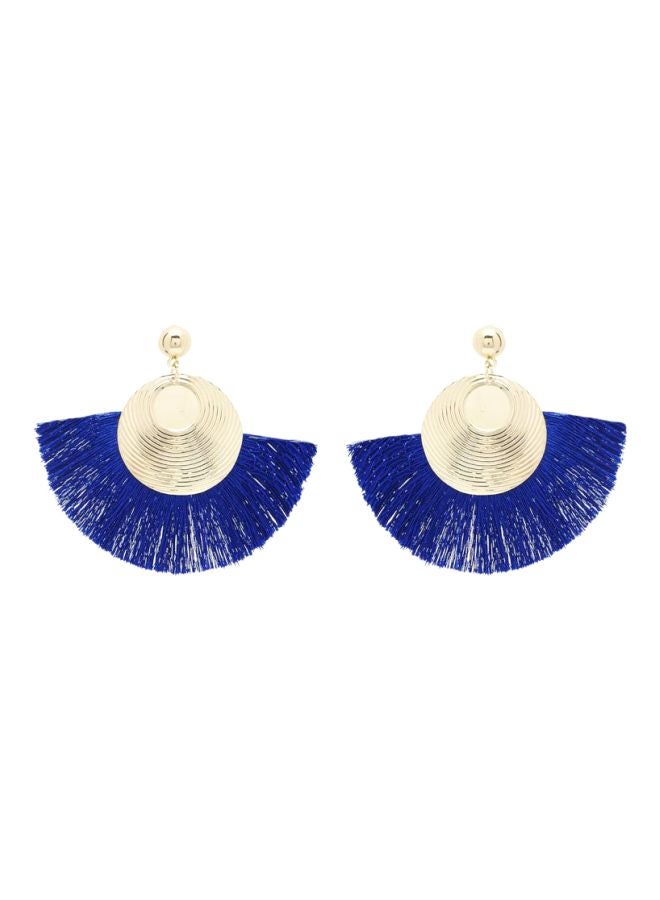 YUEJIN - Patterned Round Tassel Earrings - Image 1