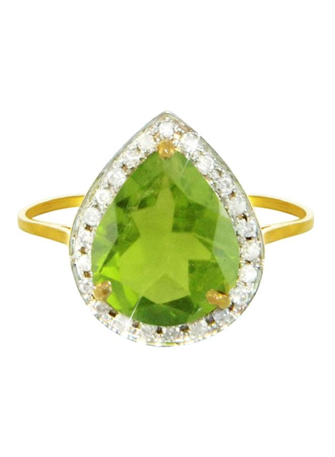 Vera Perla - 18 Karat Gold 0.12Ct Diamond Studded Ring - Image 1