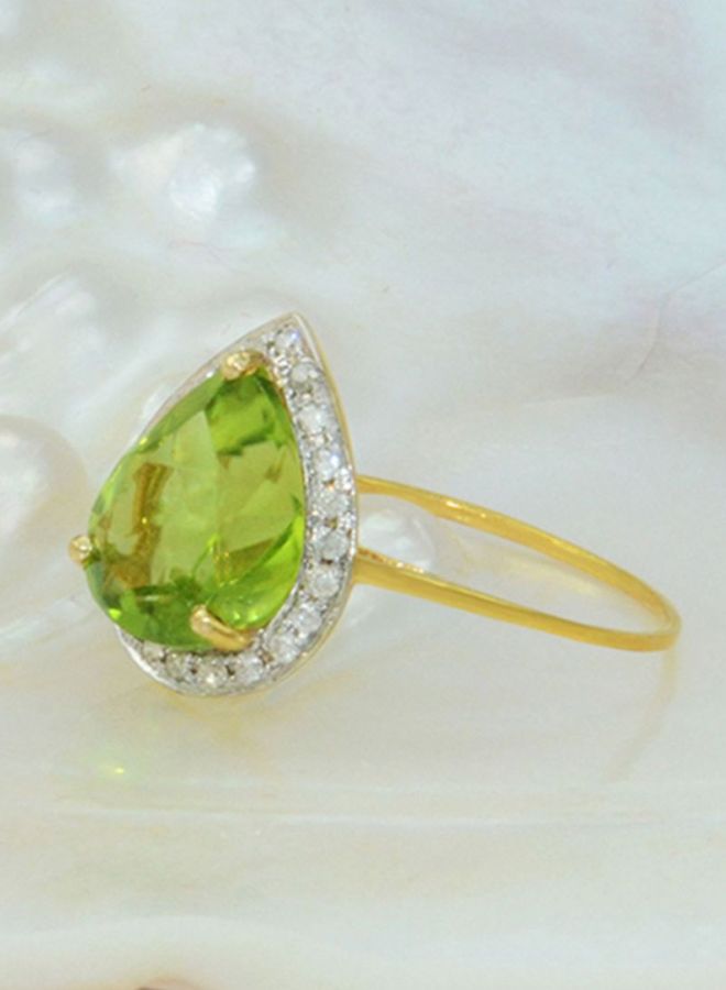 Vera Perla - 18 Karat Gold 0.12Ct Diamond Studded Ring - Image 1