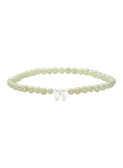 Pearl Studded Letter W Bracelet