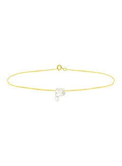 18 Karat Gold P Letter Mother Of Pearl Jewellery Set