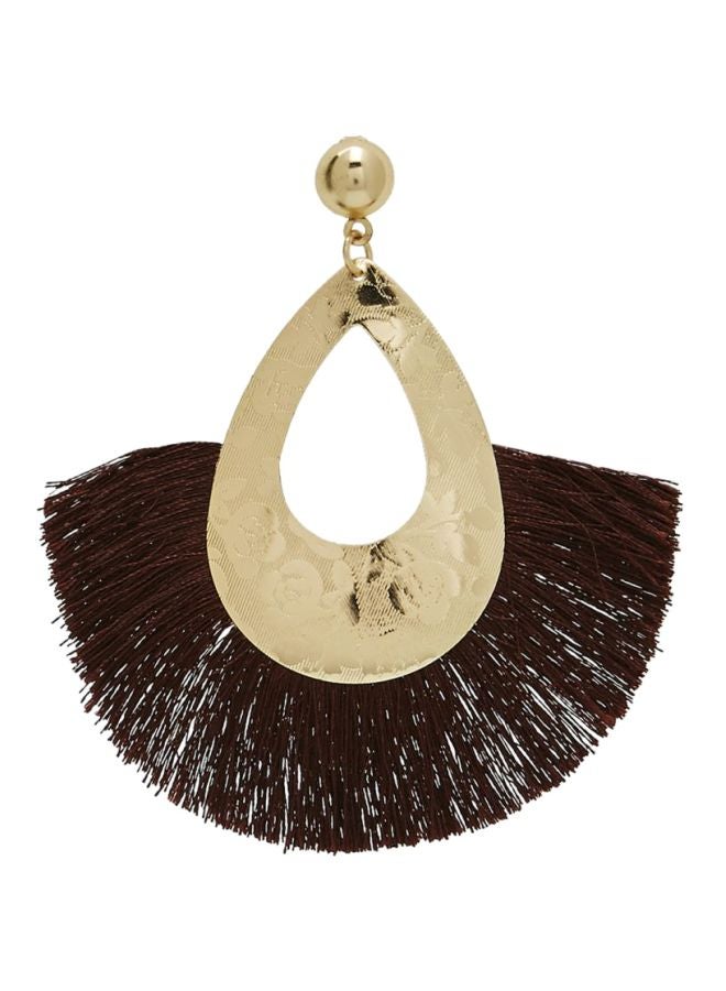 YUEJIN - Tear Drop Tassel Earrings - Image 1