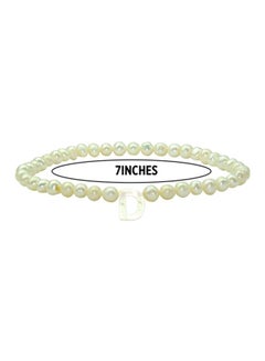 Vera Perla Pearl Studded Letter D Charm Bracelet  - Image 2