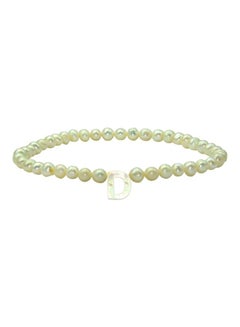 Vera Perla Pearl Studded Letter D Charm Bracelet  - Image 1