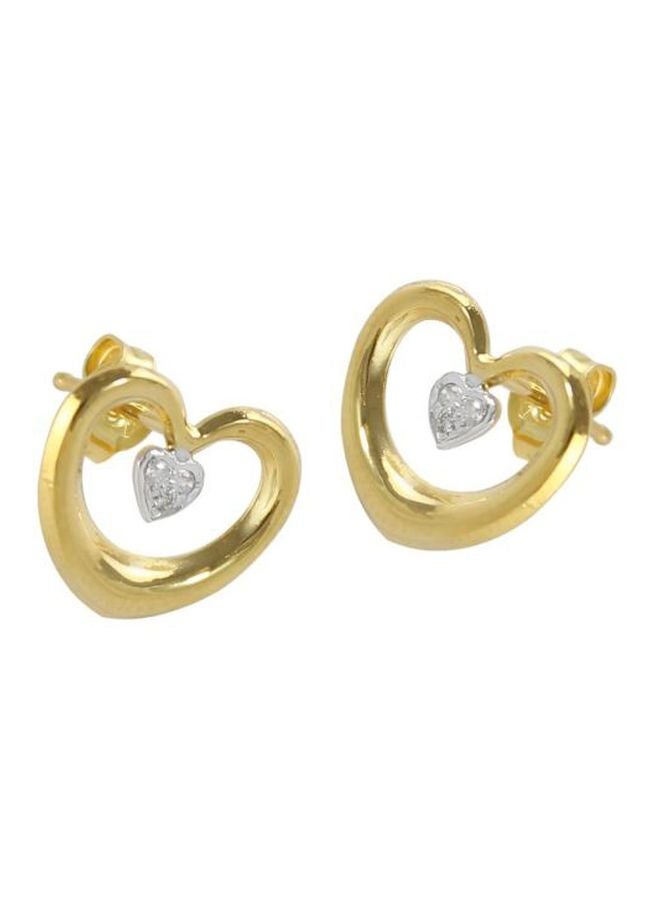 Vera Perla 18K Gold Heart in Heart Earrings - Image 1