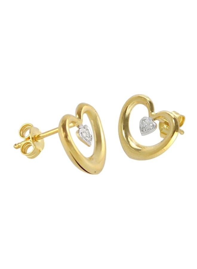 Vera Perla 18K Gold Heart in Heart Earrings - Image 2