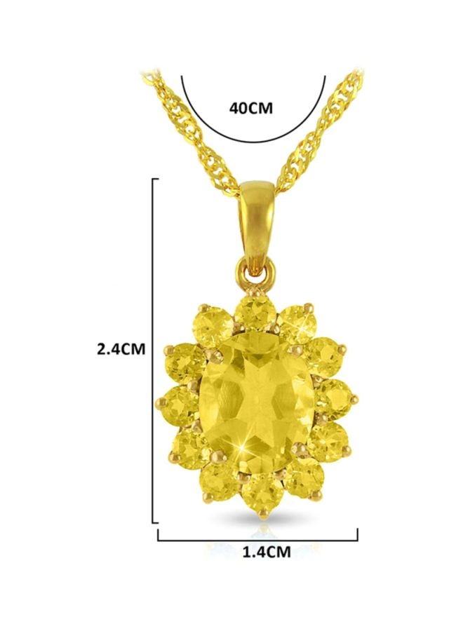 Vera Perla 18 Karat Gold Citrine Studded Pendant Necklace  - Image 2