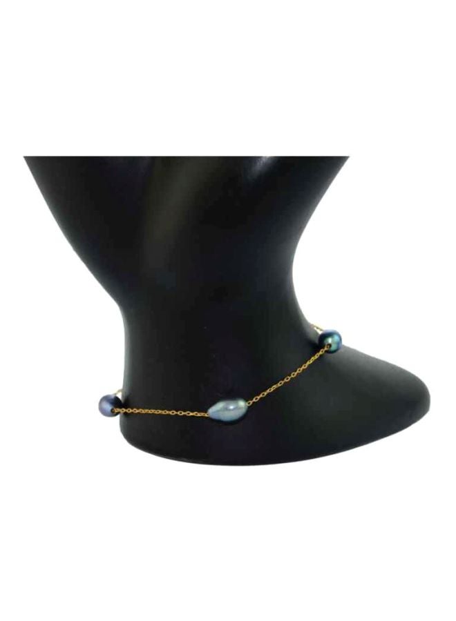 Vera Perla 18 Karat Gold Pearl Studded Bracelet - Image 3