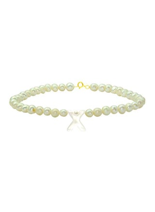 18 Karat Gold Pearl Beaded Letter X Bracelet - v1598258364/N15079492A_1