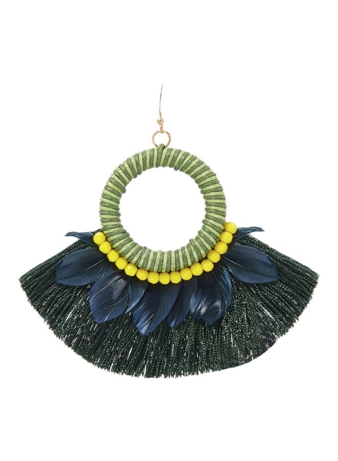 يويجين أقراط بتصميم ريش مزينة بأشكال الشرابة - Image 2