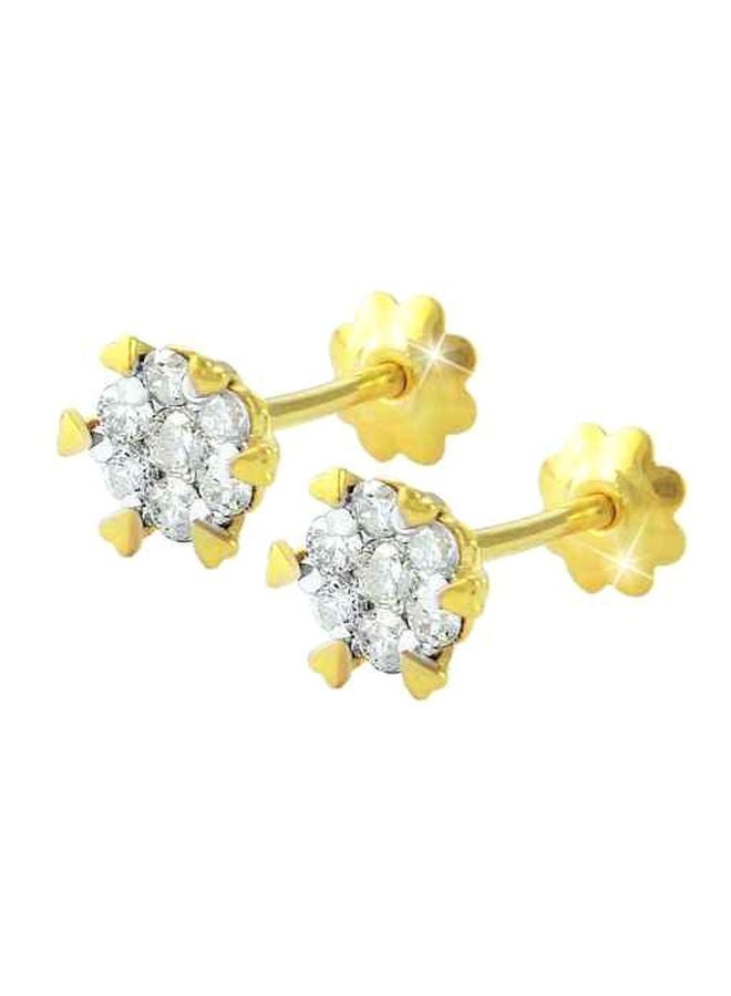 Vera Perla 18 Karat Gold Diamond Solitaire Studded Earrings  - Image 1
