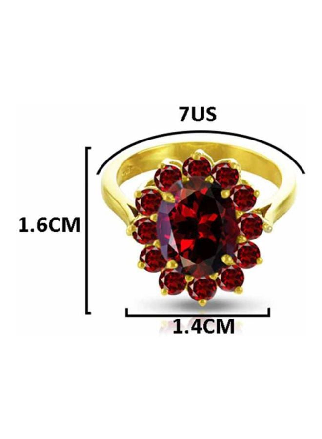 Vera Perla - 18 Karat Gold Garnet Studded Ring - Image 1