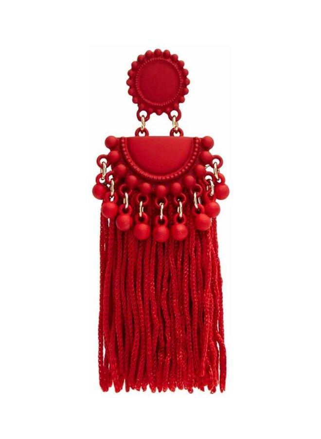 YUEJIN - Beads and Tassel Dangle Earrings - Image 1