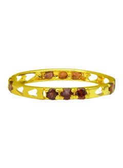 18 Karat Gold Garnet Studded Ring