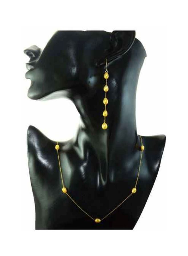 2-Piece 10 Karat Gold Pearls Jewelry Set