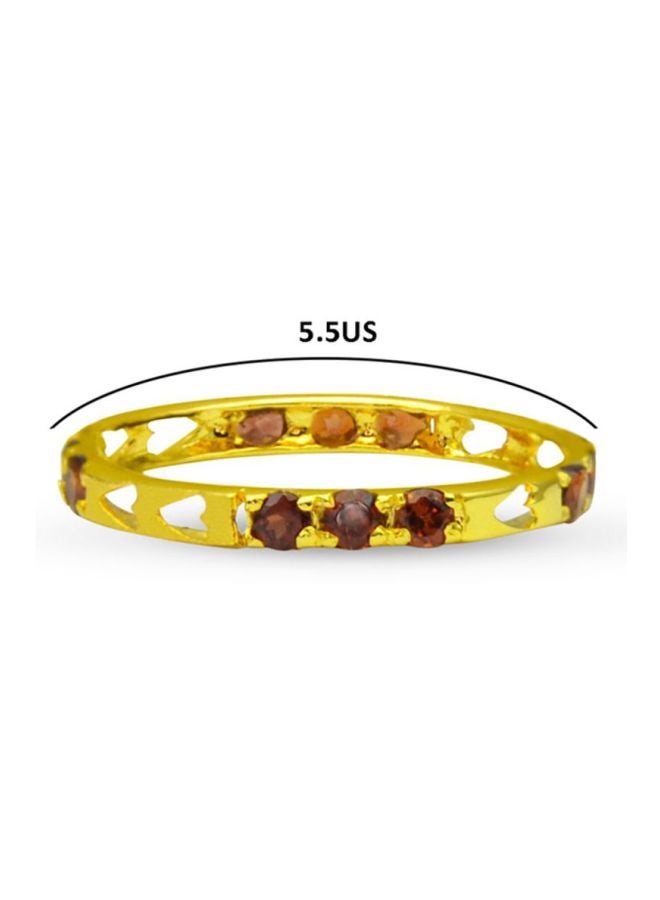 Vera Perla - 18 Karat Gold Garnet Studded Ring - Image 1