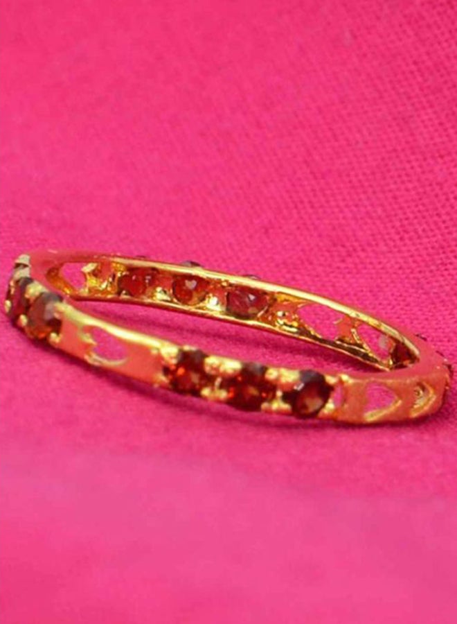 Vera Perla - 18 Karat Gold Garnet Studded Ring - Image 1