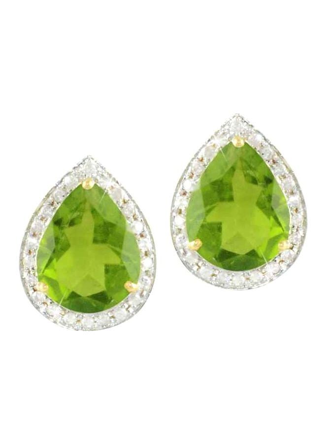 Vera Perla 18 Karat Gold Diamond Studded Earrings  - Image 1