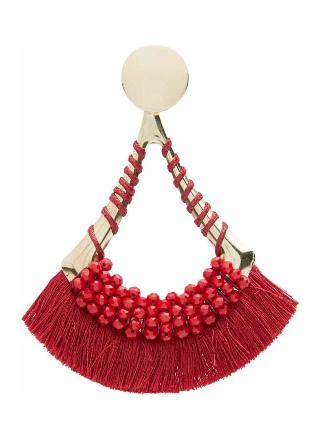 يويجين أقراط بتصميم مثلث مزينة بشرابة - Image 2