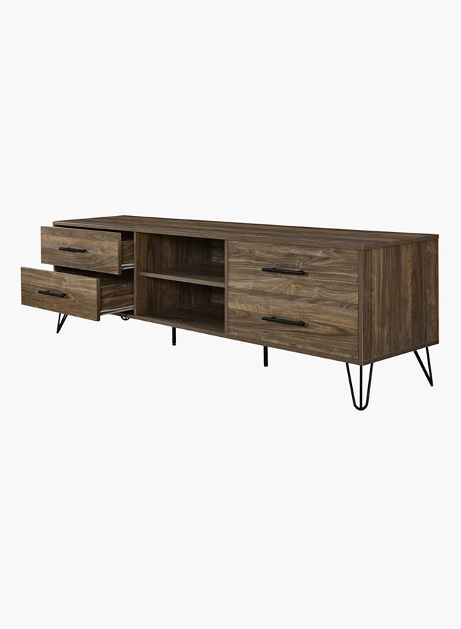 Miro Low 4-Drawer TV Unit for TVs up to 65 inches Brown 180x40x51.6cm