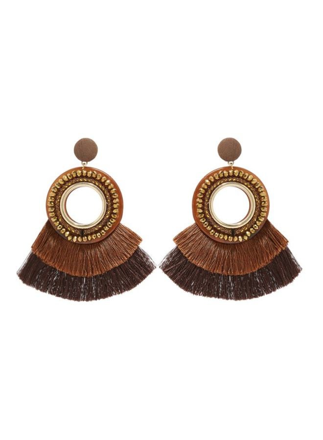 YUEJIN - 2 Layer Tassel Earrings - Image 1