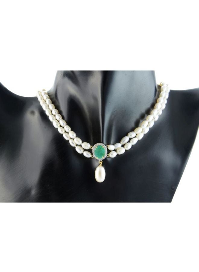Vera Perla 18 Karat Gold Diamonds And Pearls Necklace  - Image 3