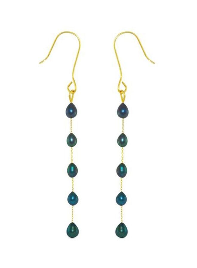 Vera Perla - 10 Karat Gold Pearls Opera Drop Earrings - Image 1