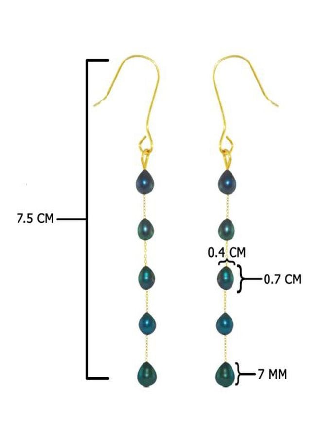 Vera Perla - 10 Karat Gold Pearls Opera Drop Earrings - Image 1