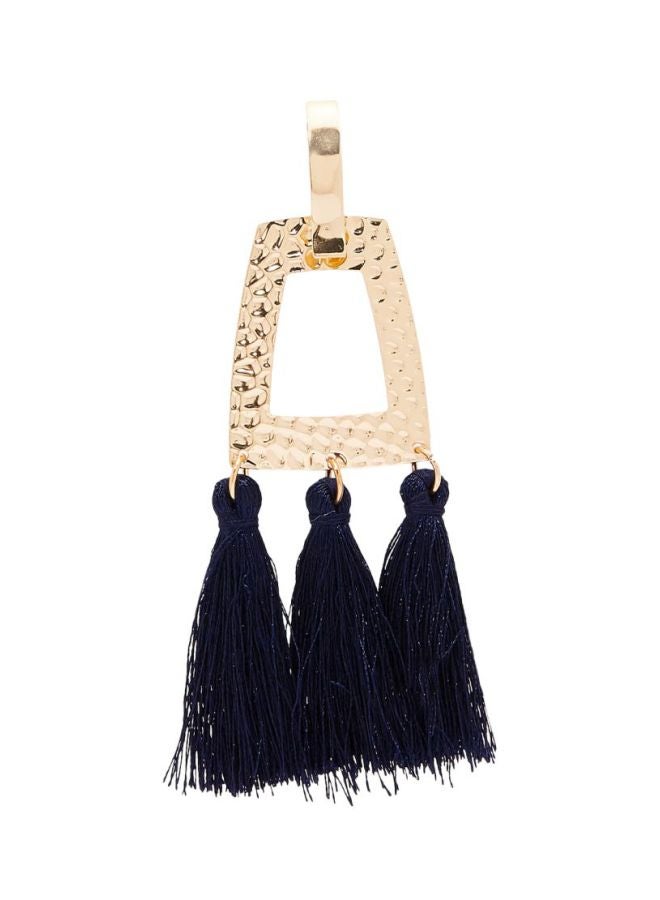 YUEJIN - Gold Plated Geometric Design Tassel Earrings - Image 1