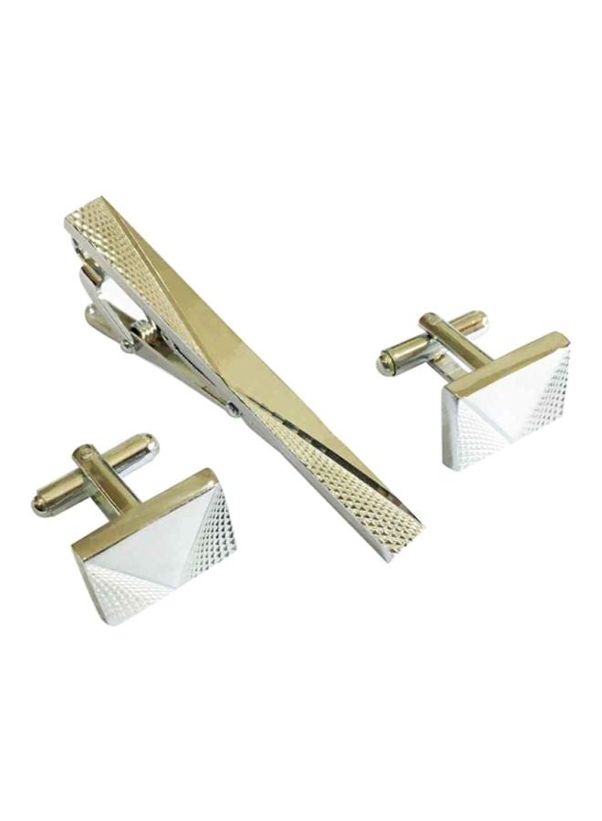Alyashmac - Stylish Steel Cufflinks And Tie Clip - Image 1