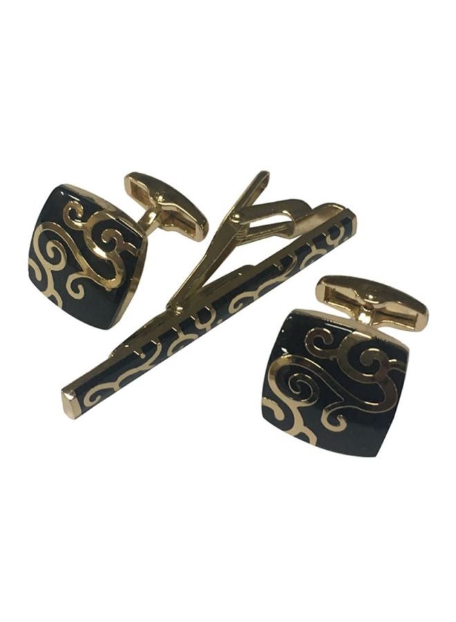 Alyashmac - Pack Of 2 Stylish Brass Cufflinks And Tie Clip - Image 1