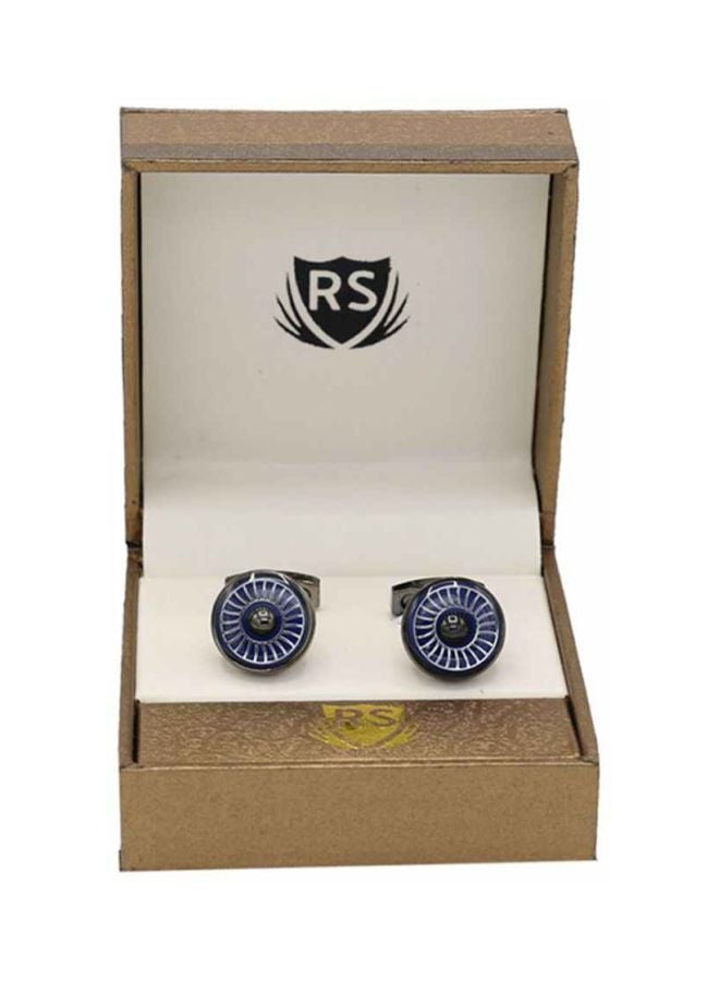 RS - Stainless Steel Round Cufflinks - Image 1