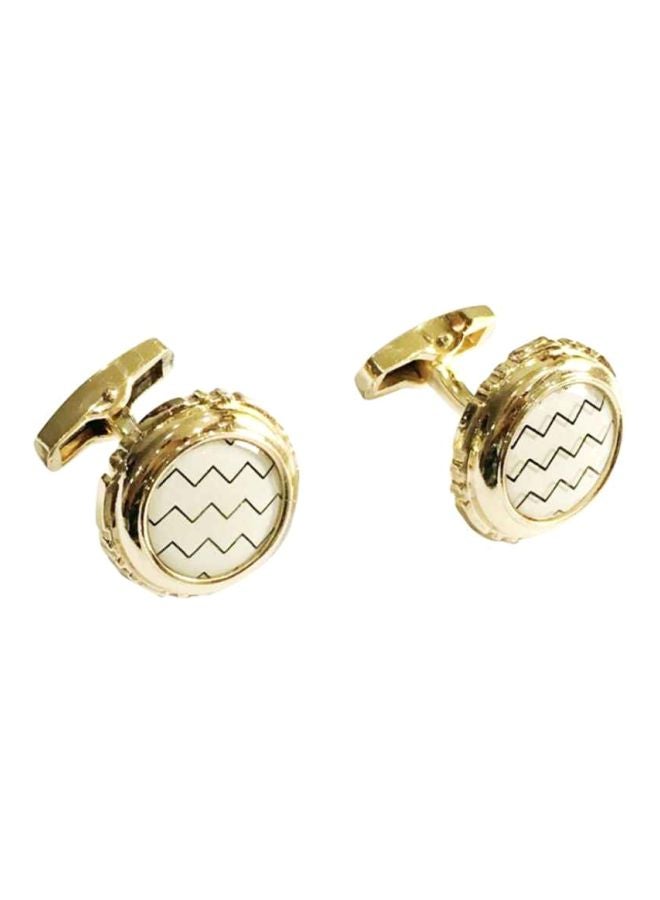 Alyashmac - Steel And Crystal Round Cufflinks - Image 1
