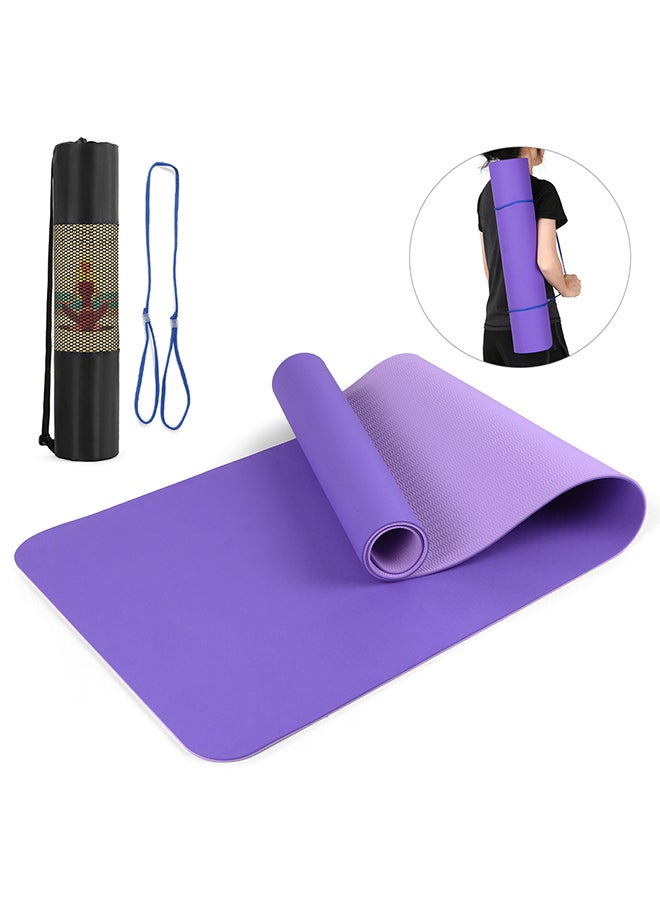Portable Double Yoga Mat With Carrying Strap And Storage Bag 183x61x0.8cm - Image 2