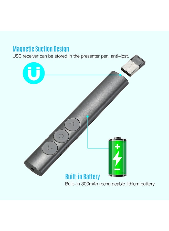 Wireless Powerpoint Pointer Ppt Clicker With Usb Receiver Dark Gray/Black - Image 5