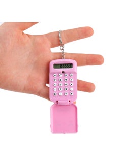 Generic Cute Cartoon Calculator With Keychain Pink  - Image 2