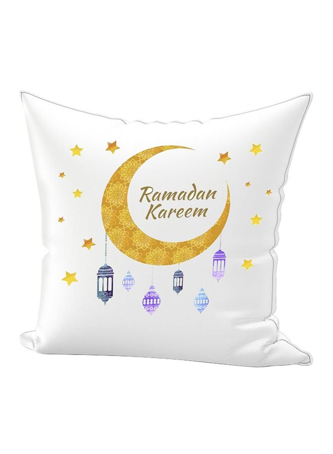 REGAL IN HOUSE Ramadan Kareem Printed Throw Pillow White/Gold/Purple 65x65cm 