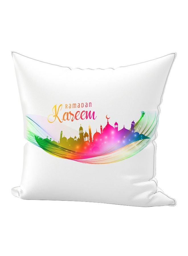 REGAL IN HOUSE Ramadan Kareem Printed Throw Pillow White/Pink/Green 65x65cm 