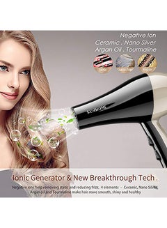 Sunhome 3-Piece Professional Hair Dryer Set ,1800W Black/Gold  - Image 4